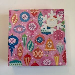 New sealed Pink Sky all the joy ornaments puzzle 500 piece quality Christmas